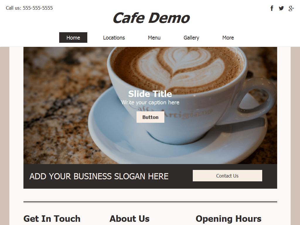 Cafe Demo Site
