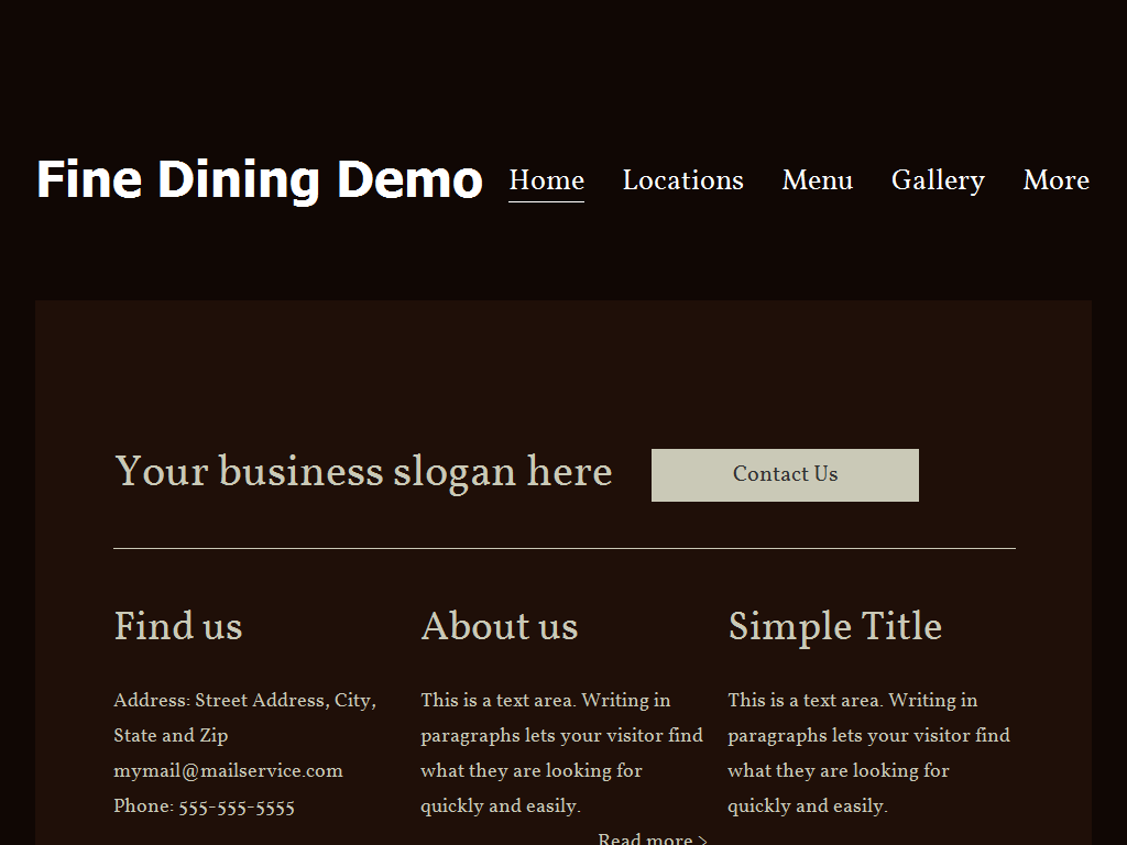 Fine Dining Demo