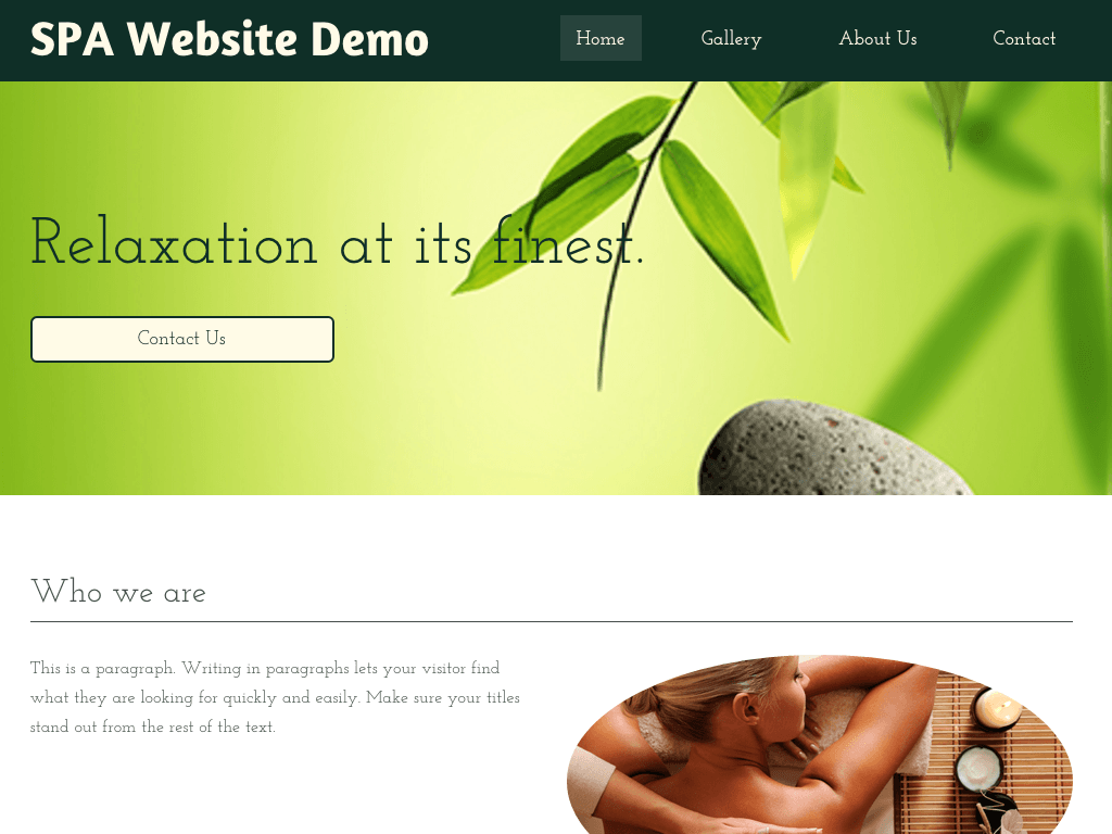 Spa Website Demo