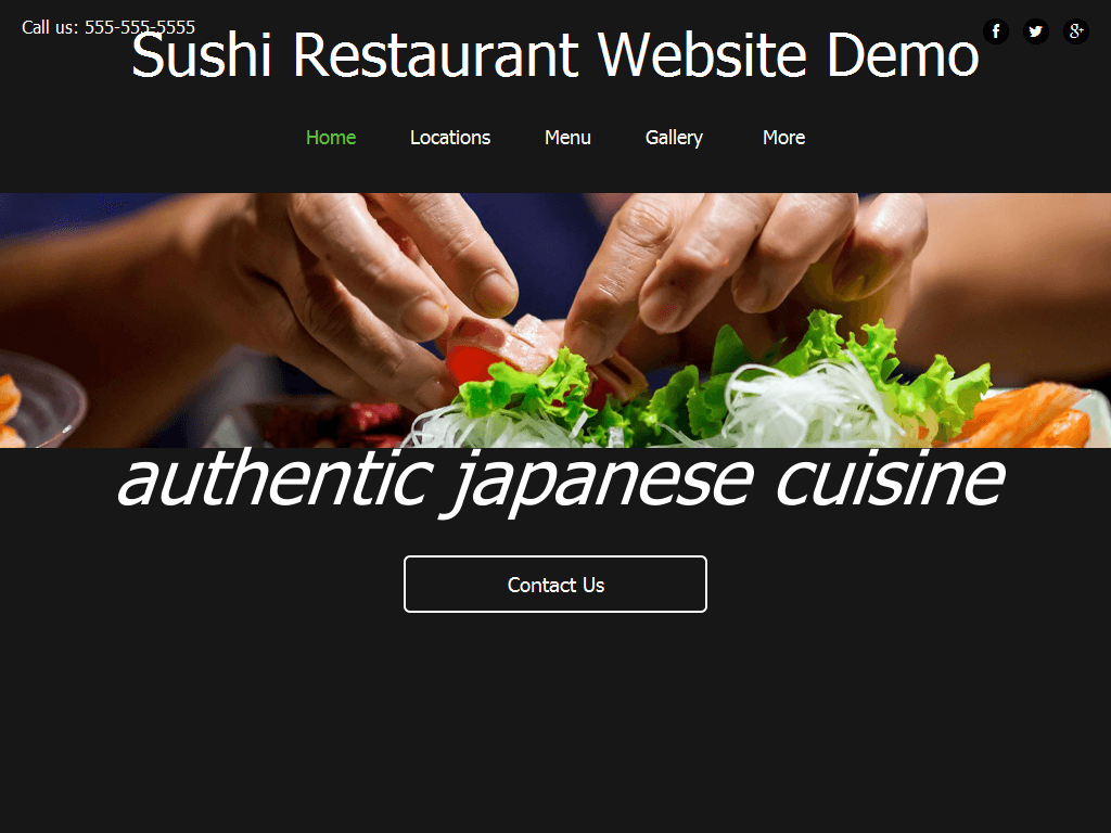 Sushi Restaurant Website Demo